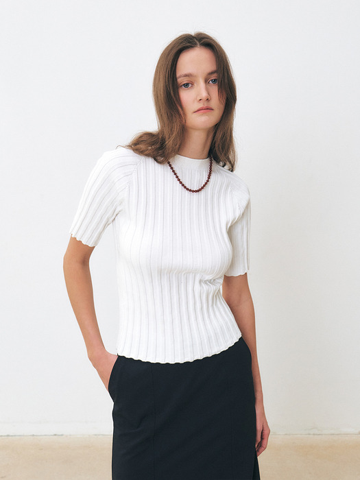 TFS WHOLEGARMENT RIBBED KNIT TOP_3COLORS