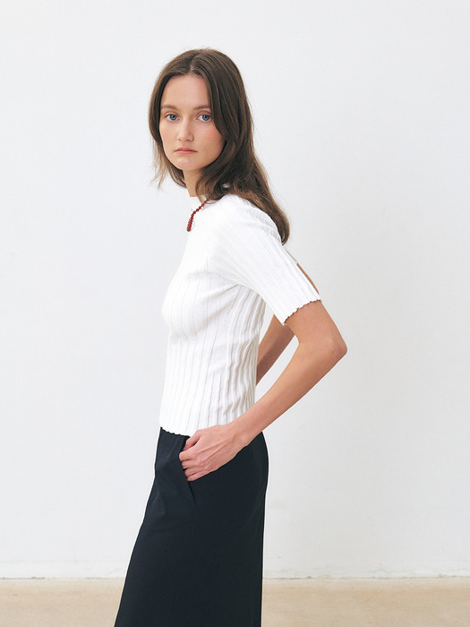 TFS WHOLEGARMENT RIBBED KNIT TOP_3COLORS