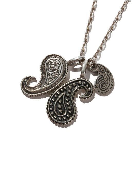 Paisley pendant x 3 necklace (silver)
