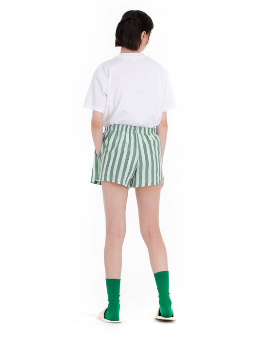 올리브 스트라이프 여성 shorts