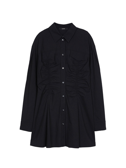Shirring Shirts Onepiece in Black VW2AO470-10