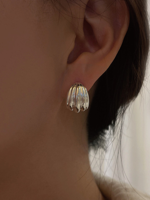 [92.5 silver]grand shell earrings