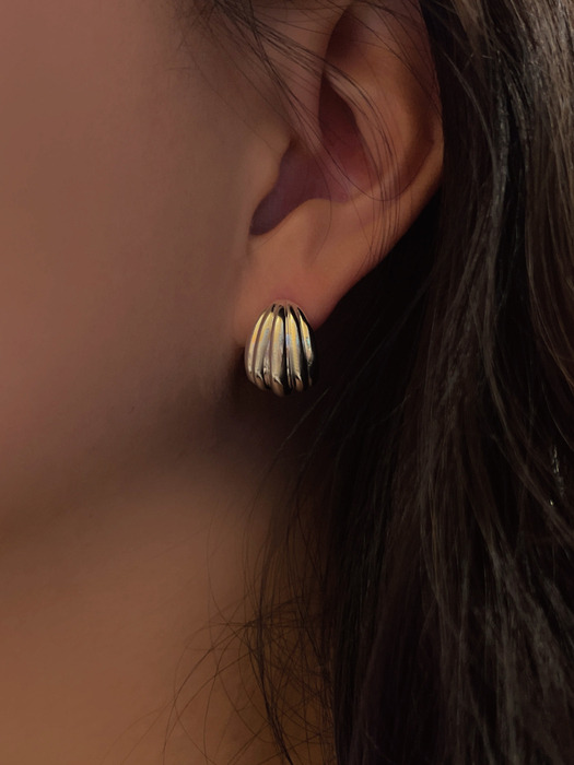 [92.5 silver]grand shell earrings