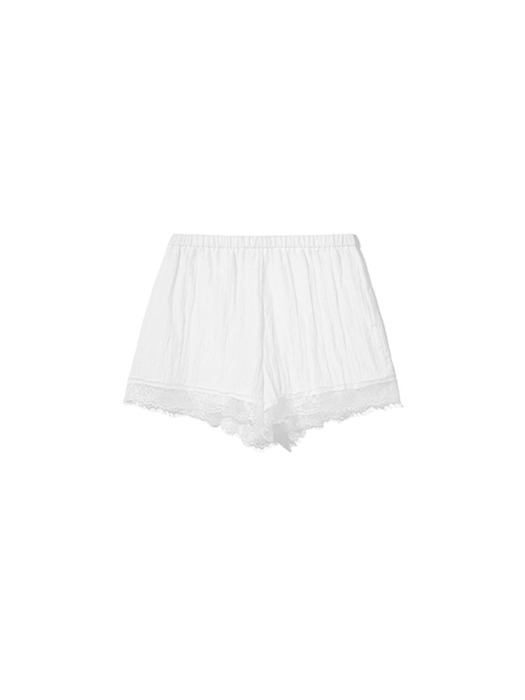 Wrinkle Lace Shorts_White