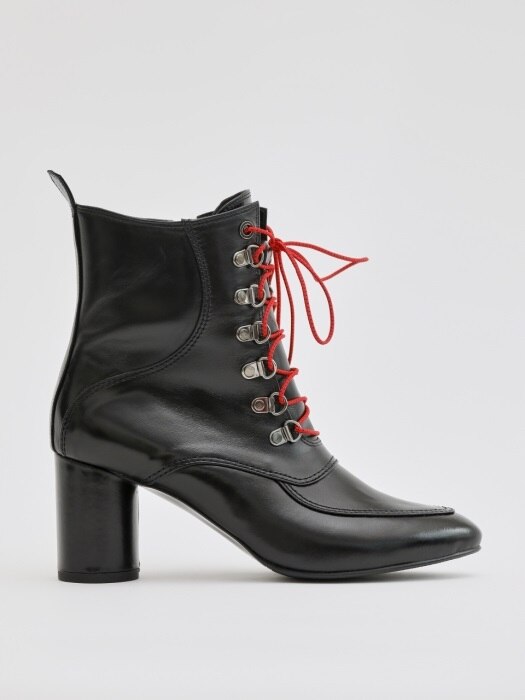 DALI 70 ZIPPED ANKLE BOOT IN BLACK LEATHER
