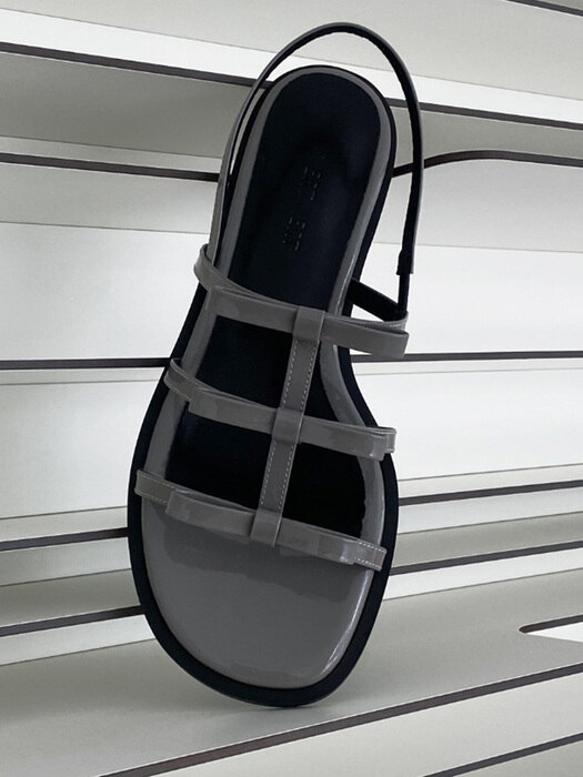 [단독]3Ribbon (W round) strap Sandal Just Gray