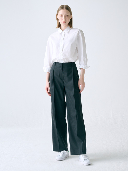 [Day-wool] Summer Wool Wide-leg Trousers_2color