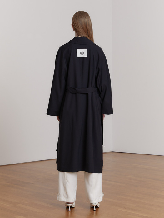 RIVE Oversized Wool Trench Coat_Royal Navy