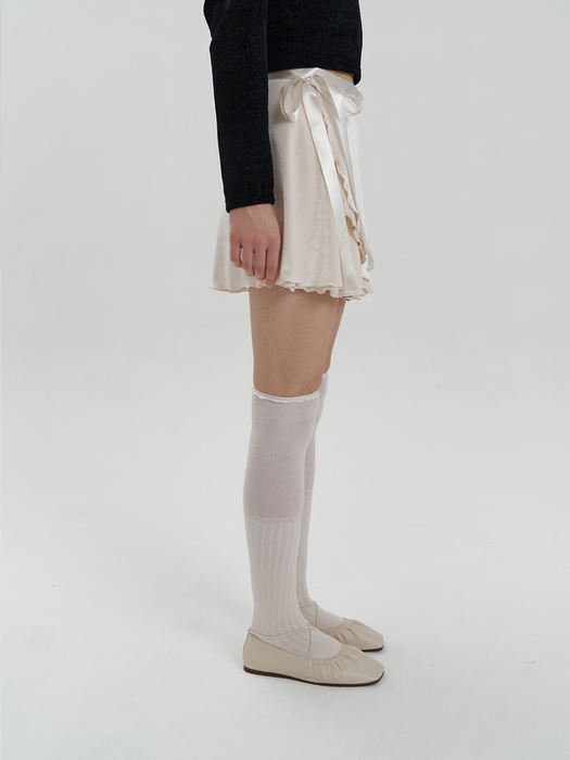 [단독] petit lace knee-socks (cream)