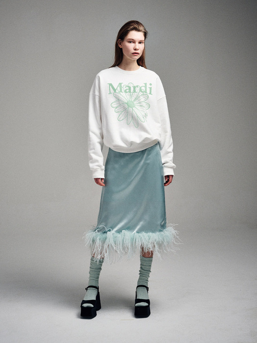 SWEATSHIRT FLOWERMARDI_WHITE MINT