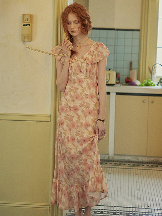 PM_Floral side slit dress