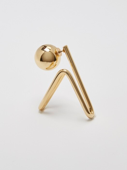 Hanguel Alphabet Single Earring-4_Gold
