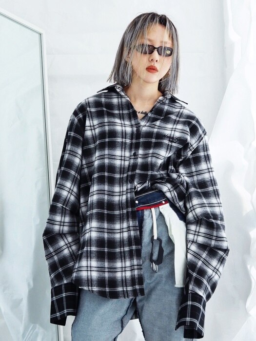 [UINISEX] ORIGINAL CHECK SHIRT - BLACK