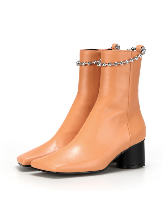 Squared toe ankle boots | Coral