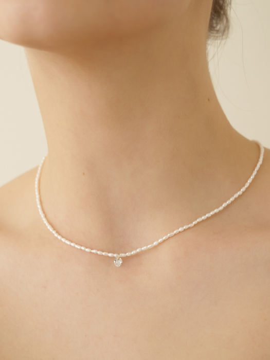 One Point Petit Pearl Necklace_NZ1156