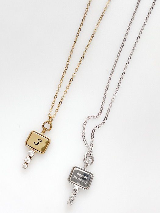 925 silver Number Key Necklace