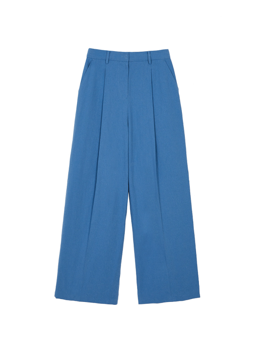 Linen-blend Wide-leg Pants in Blue VW2ML165-22