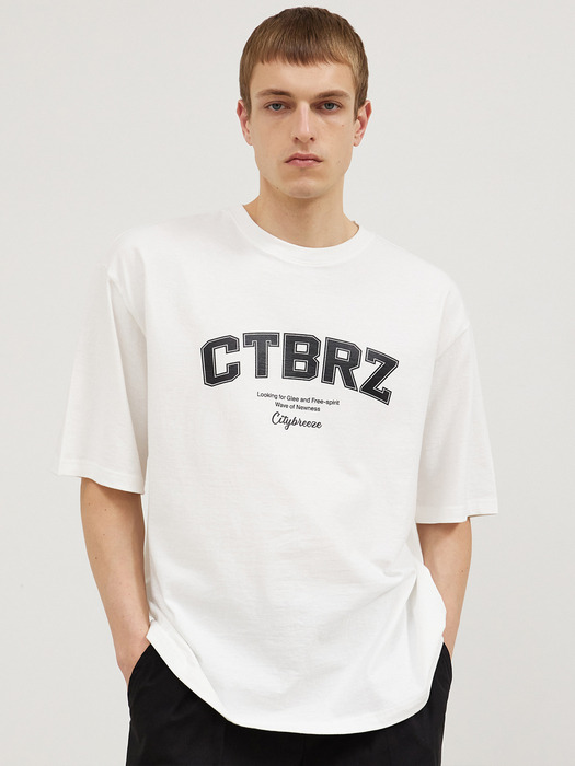 CTBRZ 아치 로고 반팔 티셔츠_WHITE