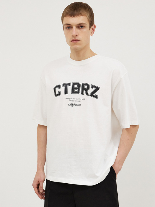 CTBRZ 아치 로고 반팔 티셔츠_WHITE