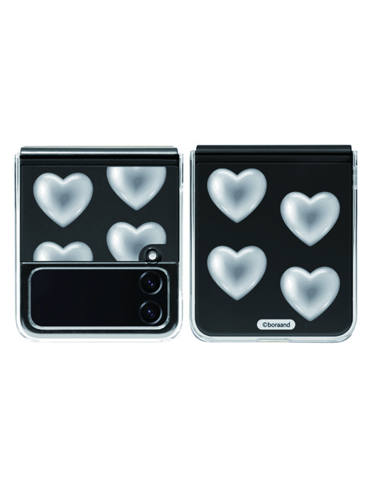 Silver Heart Z flip case (Jell-hard case)