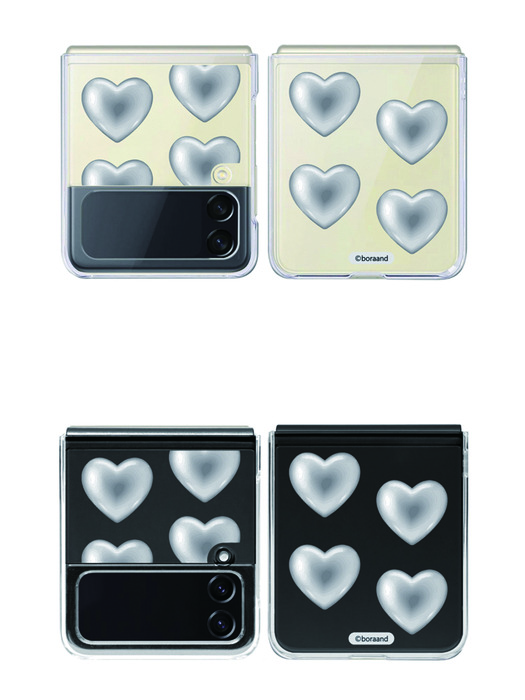 Silver Heart Z flip case (Jell-hard case)