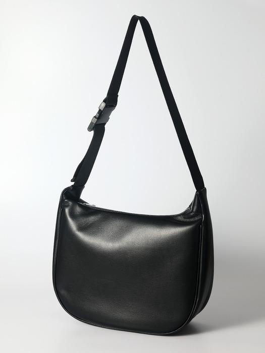 Leather messenger bag - Black