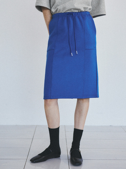 Every Day Relaxed Pencil Midi Skirt_CTS605(Blue)