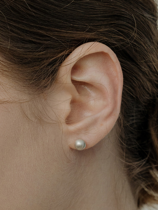 [Silver925] WE025 Silver matte ball earring