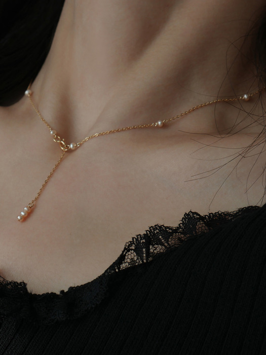 Y PEARL 14K GOLDFILLED NECKLACE