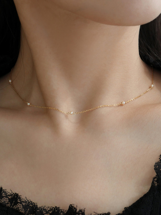 Y PEARL 14K GOLDFILLED NECKLACE