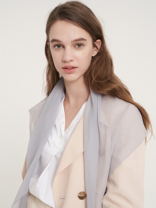 Solid chiffon silk scarf grey