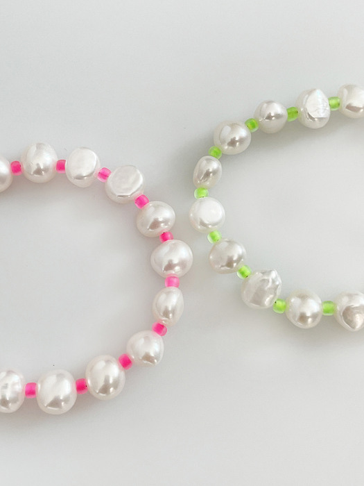 Summer Pebble Pearl Bracelet (2color)