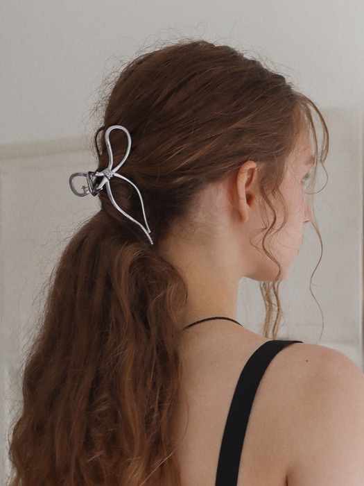 [단독] solid metal ribbon hair clip