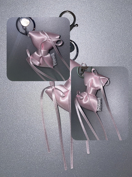 0808 ribbon keyring (pink)