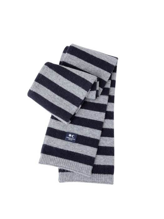 [EXCLUSIVE] A logo stripe knit muffler - GREY