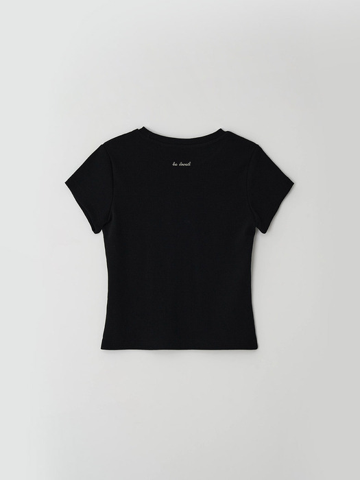 rib t-shirt - black