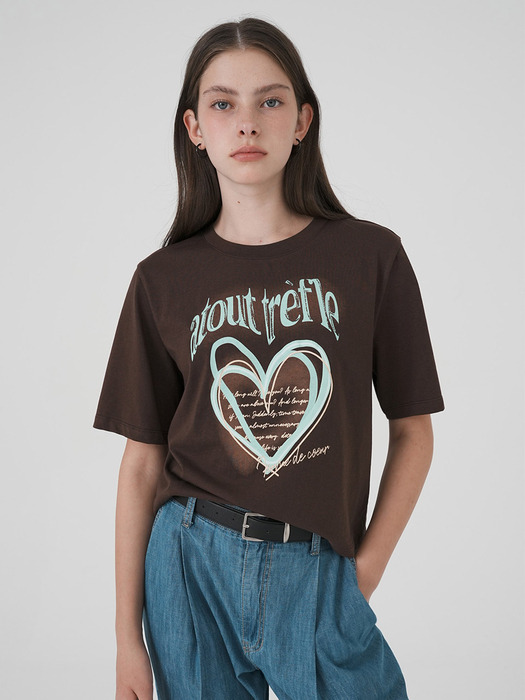 Heart Printed Cropped T-Shirt NEW4ME435