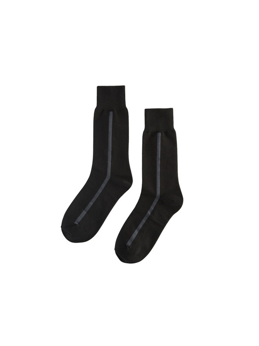 UNISEX Side Line Socks aaa078u(Black / Charcoal)