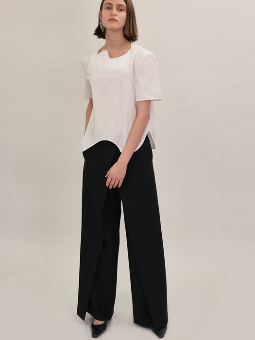 18SS CROSSOVER WIDE LEG PANTS