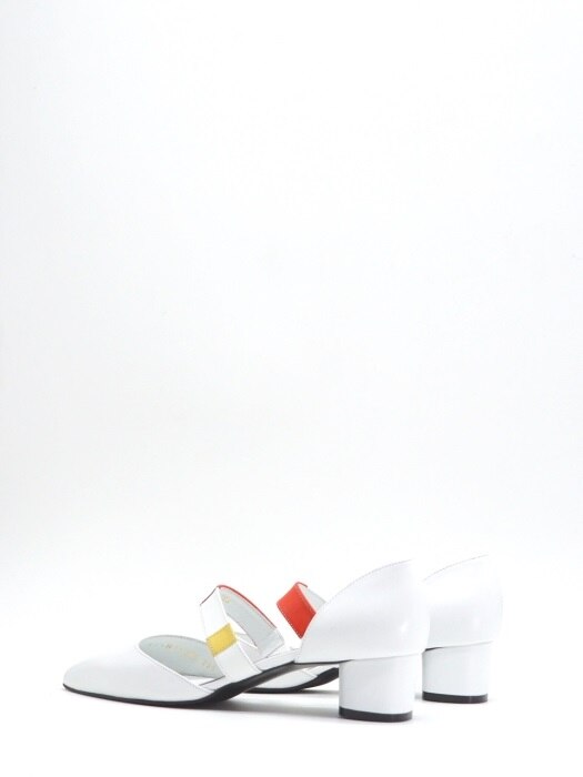 40 LOW HEEL SLIP-ON IN THREE PRIMARY COLORS AND WHITE LEATHER 