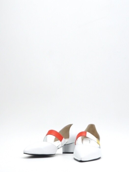 40 LOW HEEL SLIP-ON IN THREE PRIMARY COLORS AND WHITE LEATHER 