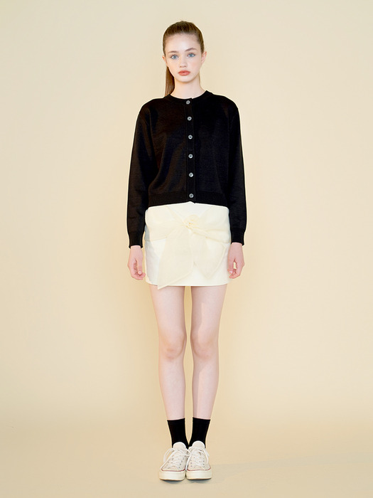 bow mini skirt (cream) 