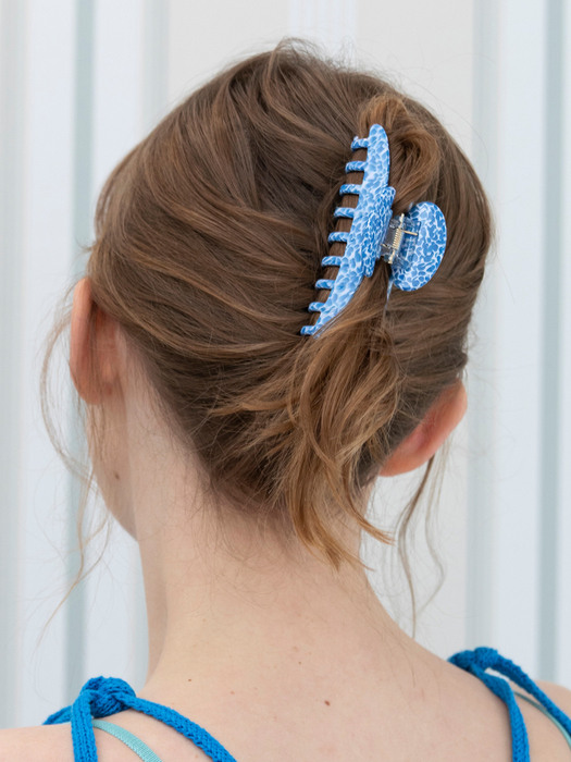 blue marble hair clip