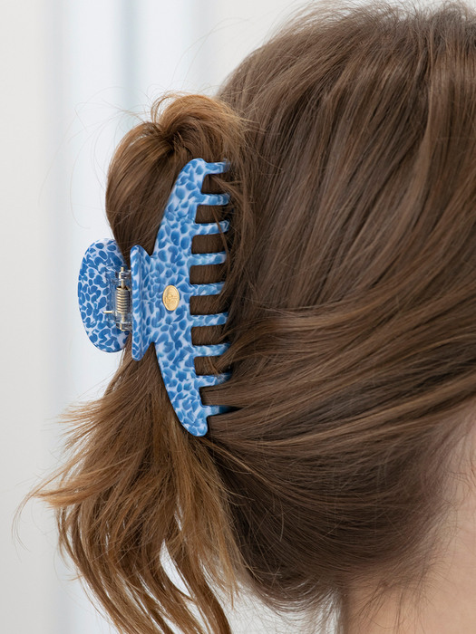 blue marble hair clip