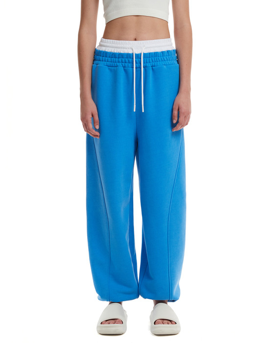 Double waistband Lounge Pants_BLUE