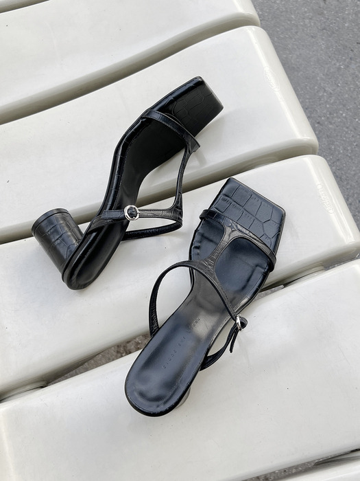 Siena Sandals Leather Black Croco
