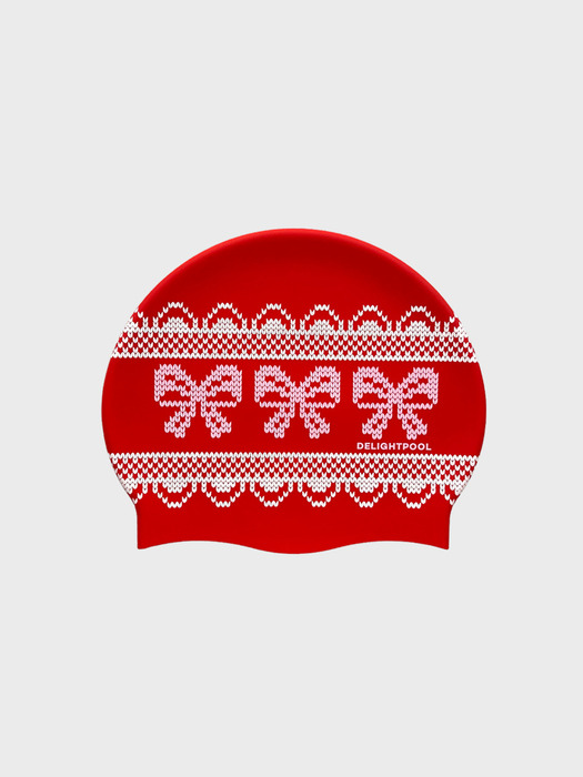 Bows sweater Swim Cap - Red