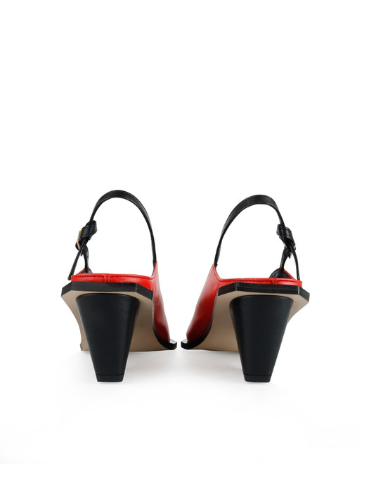 Asymmetric wave sling-back shoes(BLACK LABEL)-CG1015RD