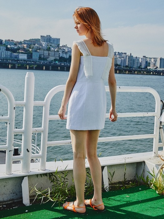 Signature Buttondown String Dress_White