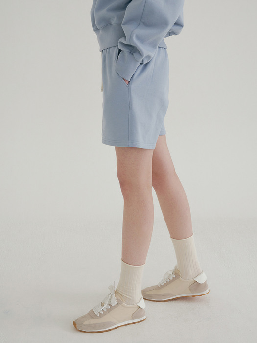 cotton sweat shorts (sky blue)